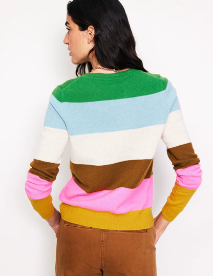 Eva Cashmere Crew Neck Sweater-Multi, Rainbow