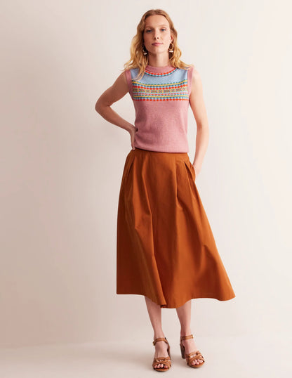 Edie Fair Isle Vest-Pink Fair Isle