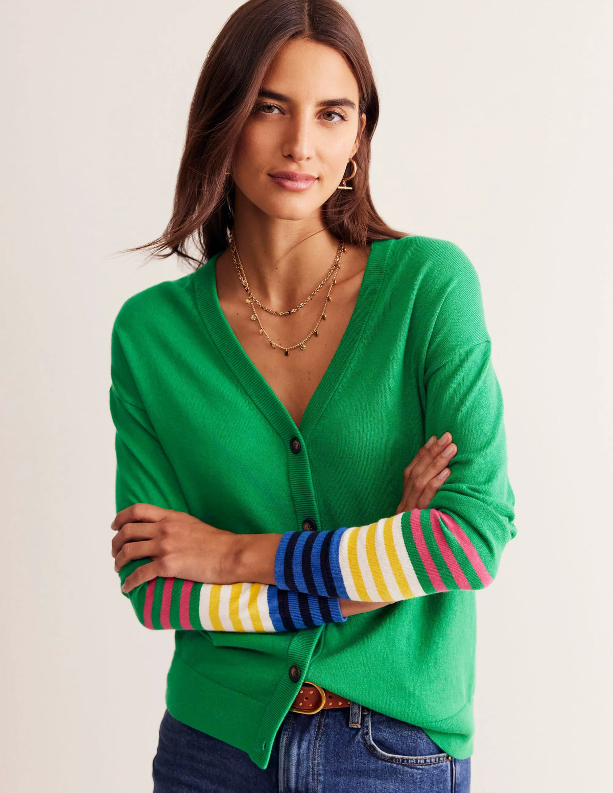 Annie Cardigan-Rich Emerald Green