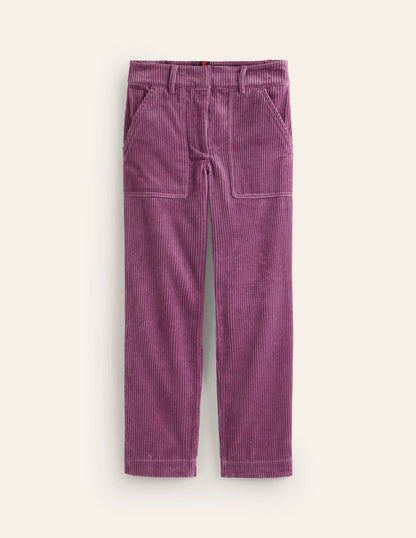 Tapered Cord Cargo Pants-Purple Thistle