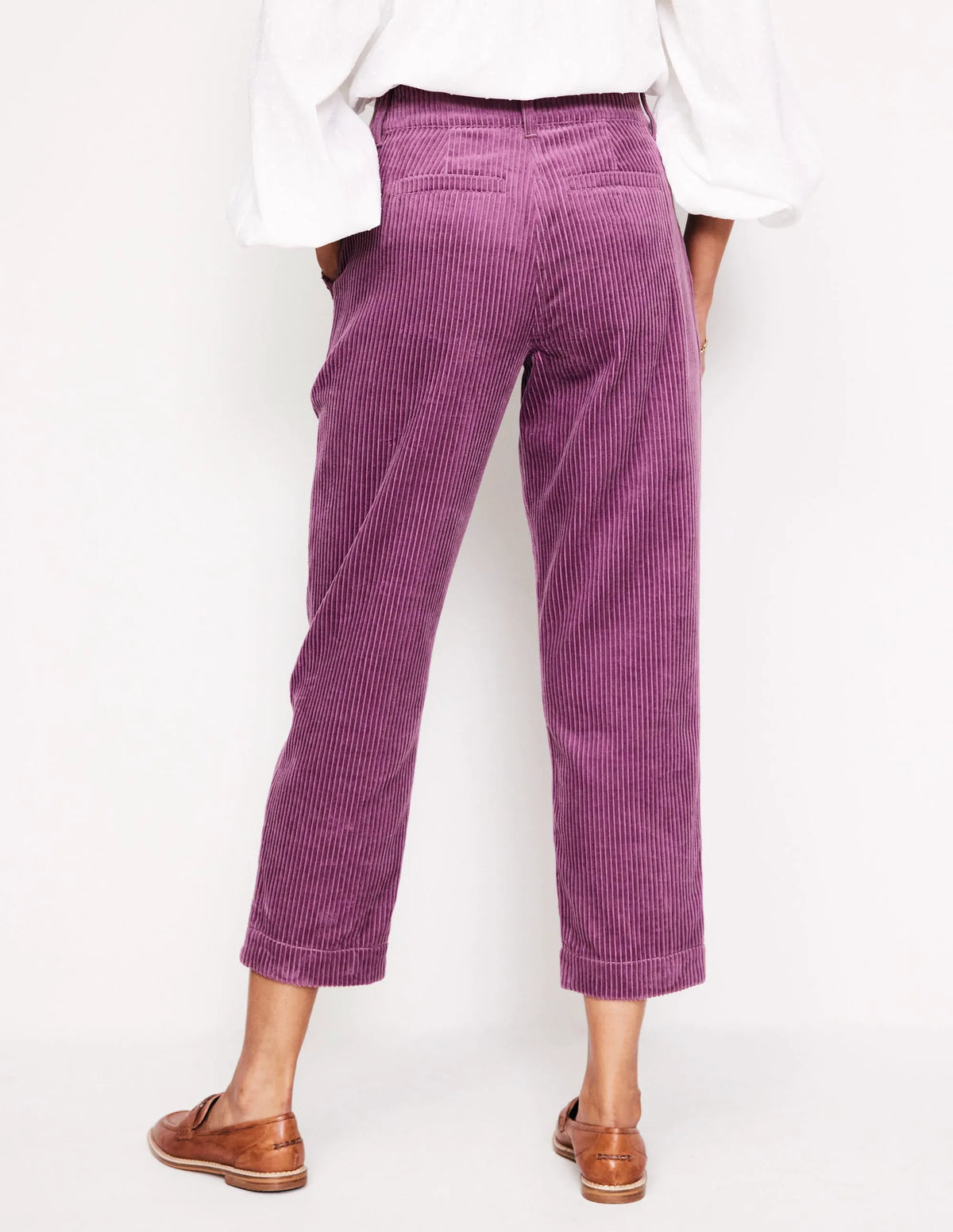 Tapered Cord Cargo Pants-Purple Thistle