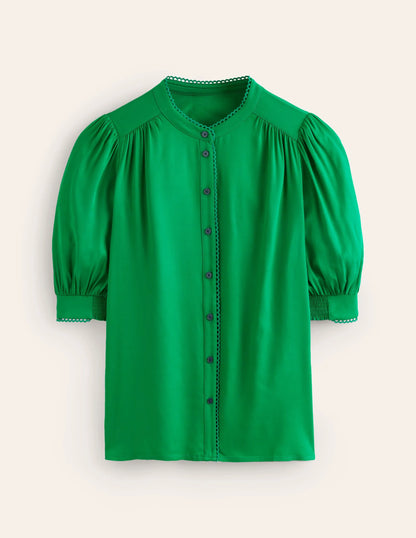 Ara Short Sleeve Top-Rich Emerald
