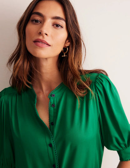 Ara Short Sleeve Top-Rich Emerald