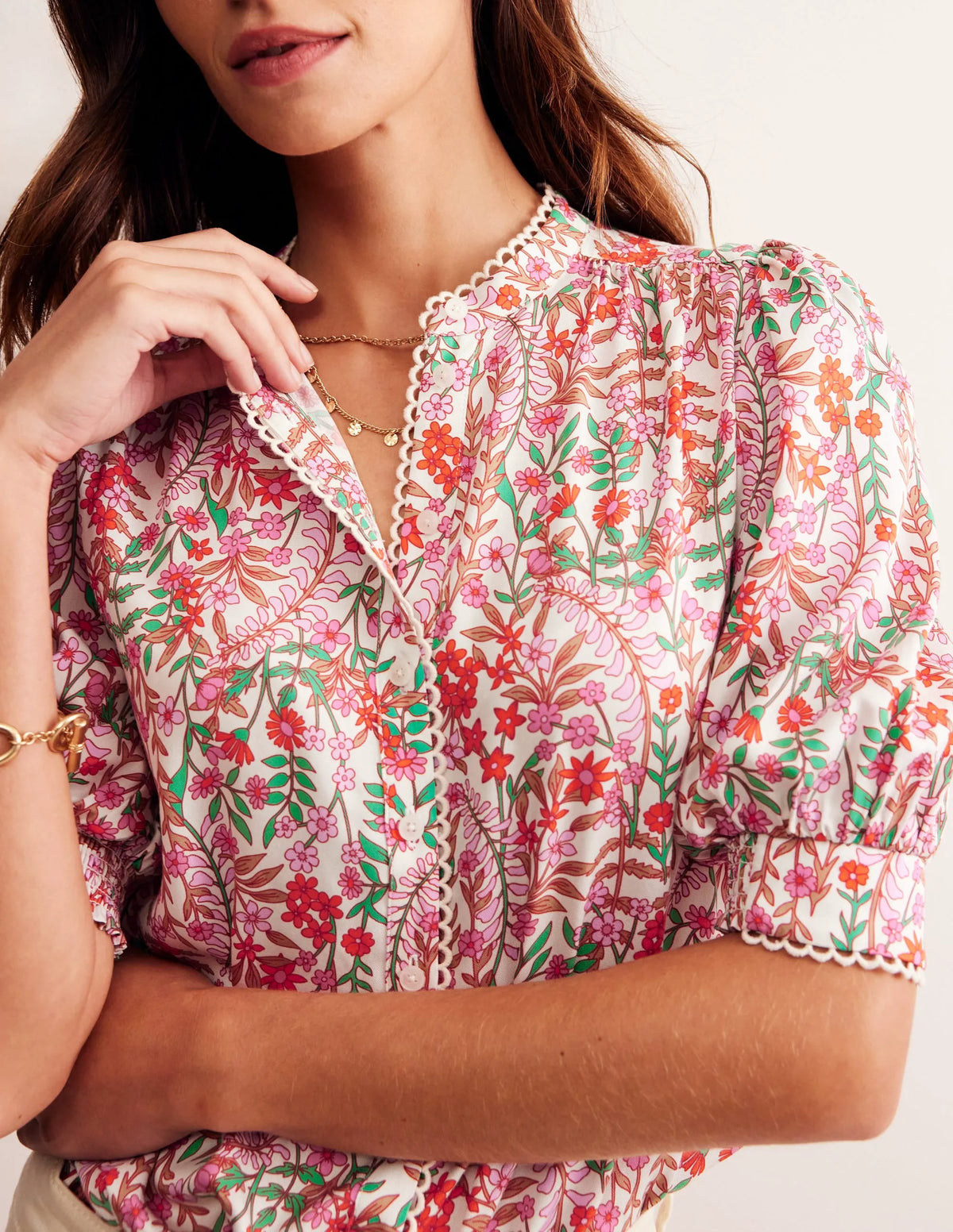 Ara Short Sleeve Top-Multi, Foliage Bud