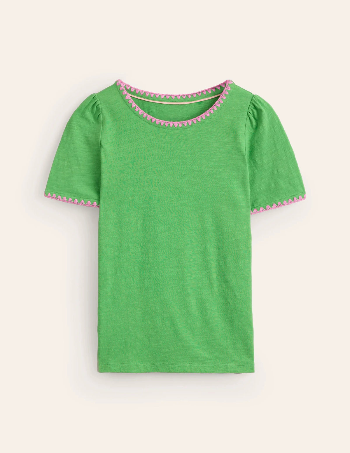 Ali Crochet T-shirt-Kelly Green