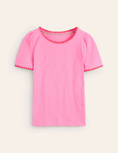 Ali Crochet T-shirt-Sangria Sunset