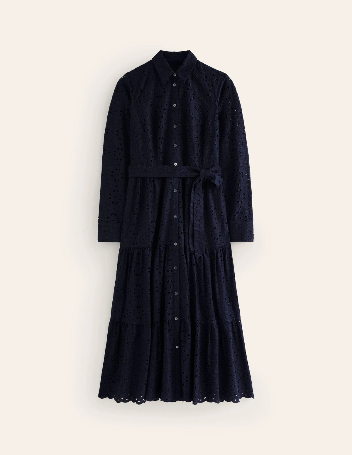 Rosanna Broderie Shirt Dress-Navy