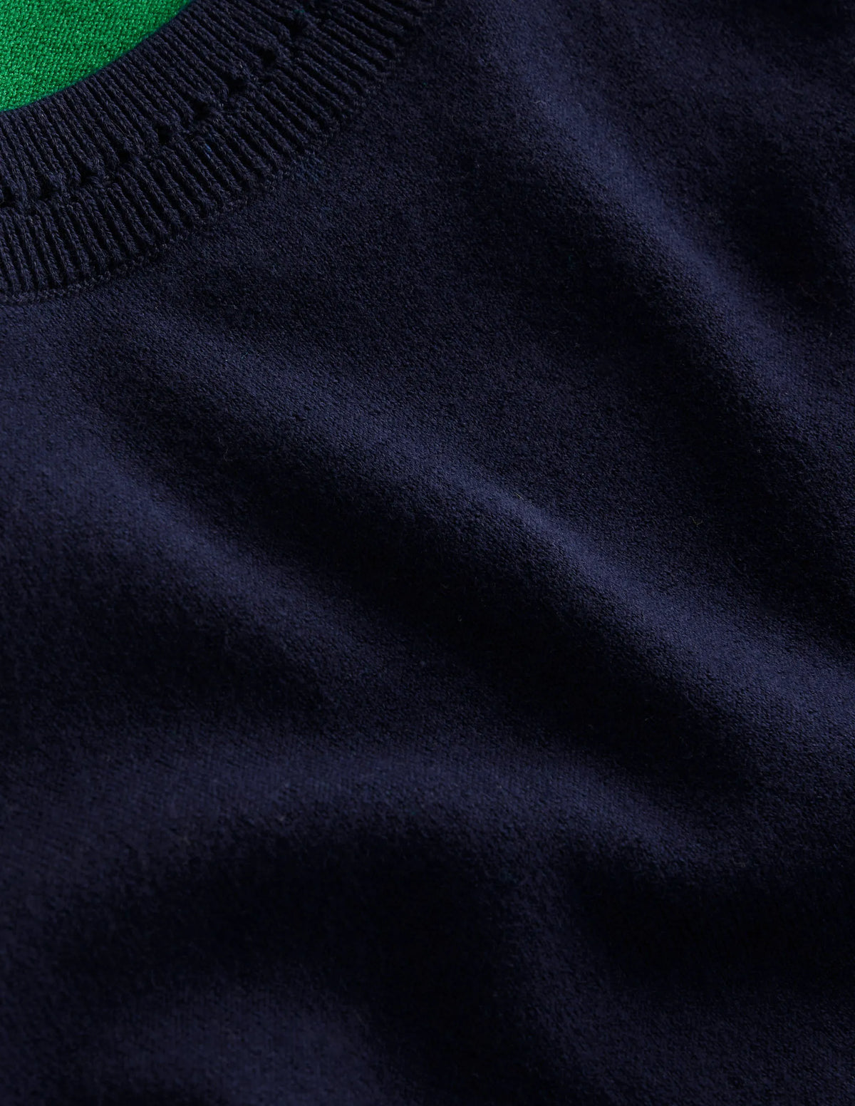 Catriona Cotton Crew T-shirt-Navy/ Rich Emerald