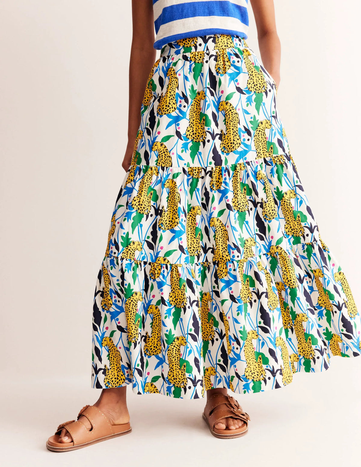 Lorna Tiered Maxi Skirt-Multi, Leopard Vine
