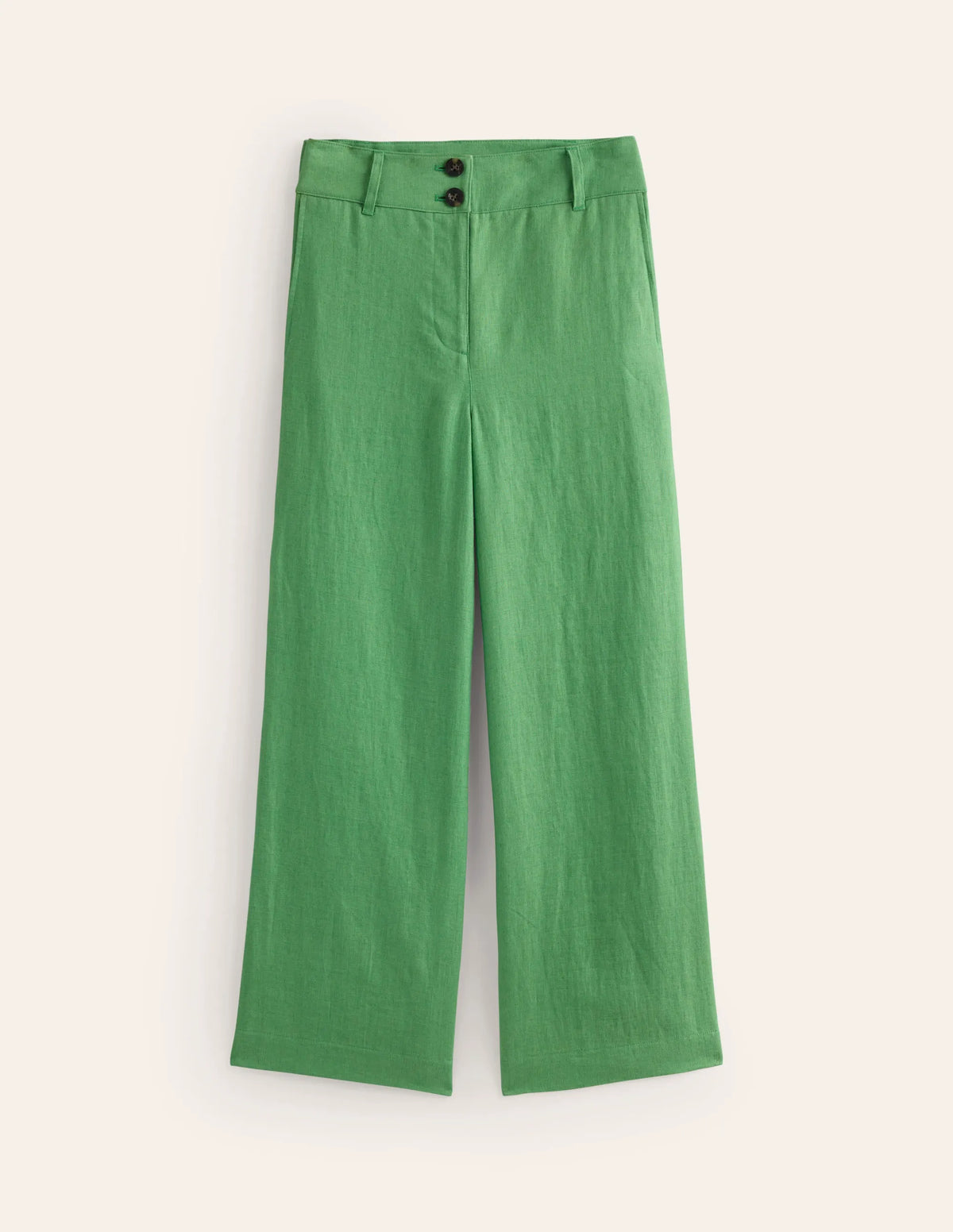 Westbourne Cropped Linen Pants-Stone Green