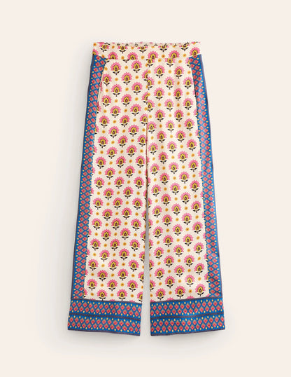 Straight Cropped Satin Pants-Passion Geo