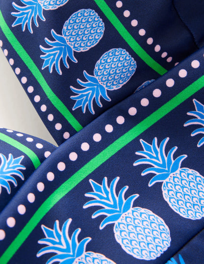 Porto V-neck Swimsuit-French Navy Parrots