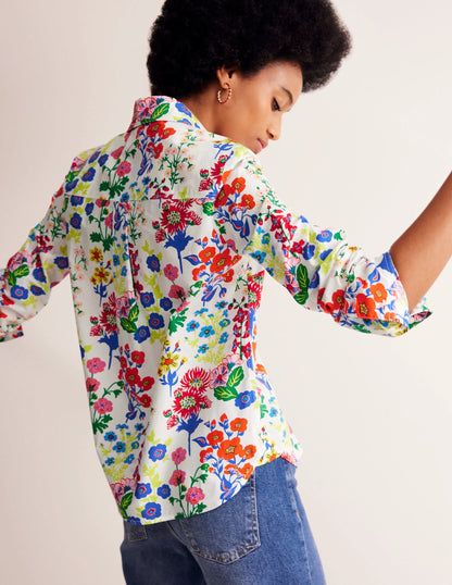 Sienna Cotton Shirt-Multi, Wildflower Cluster