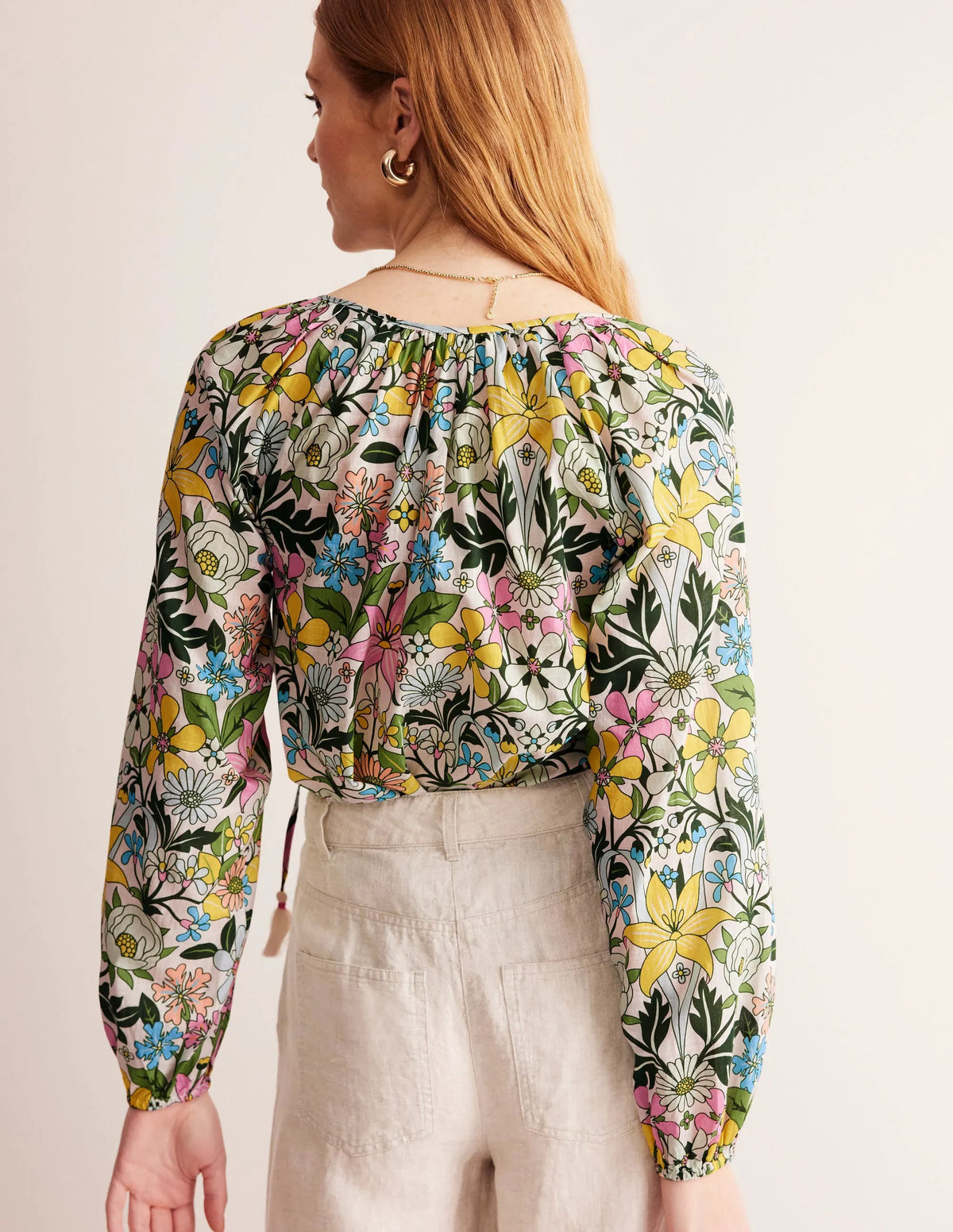 Serena Cotton Blouse-Multi, Wildflower Daisy