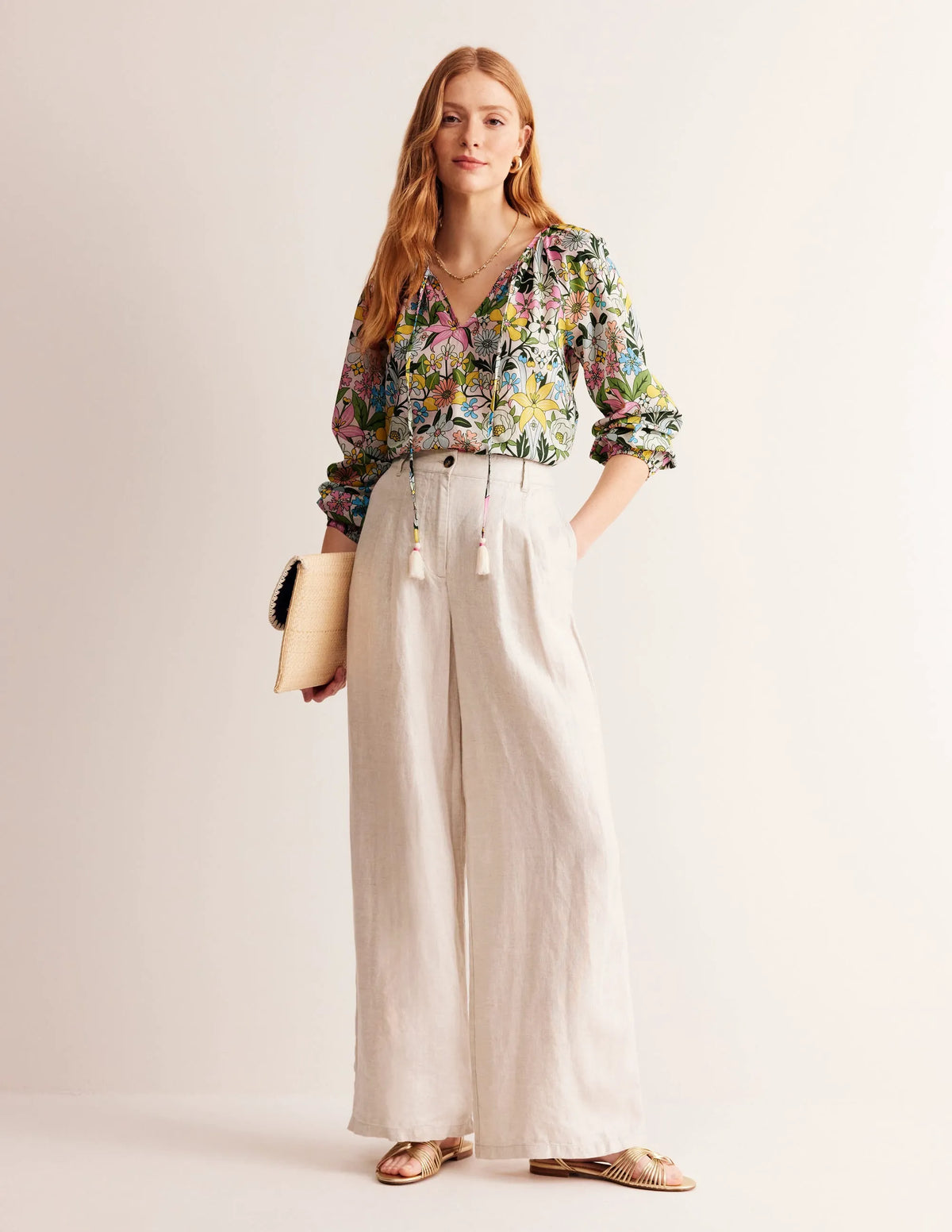 Serena Cotton Blouse-Multi, Wildflower Daisy