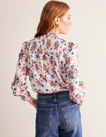 Helena Cotton Blouse-Ivory, Wild Cluster