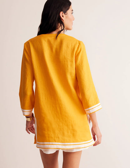 Neck Detail Tunic Top-Artisan's Gold, Ivory