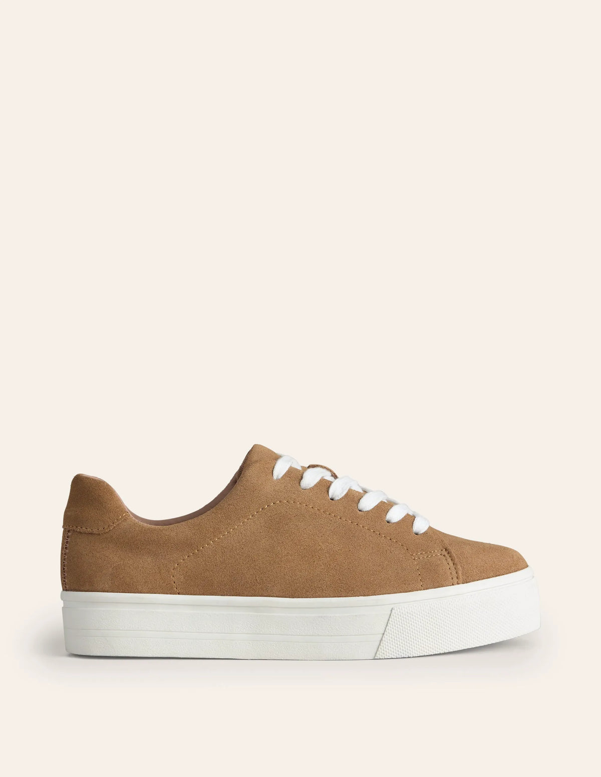 Leather Flatform Sneakers-Tan Suede