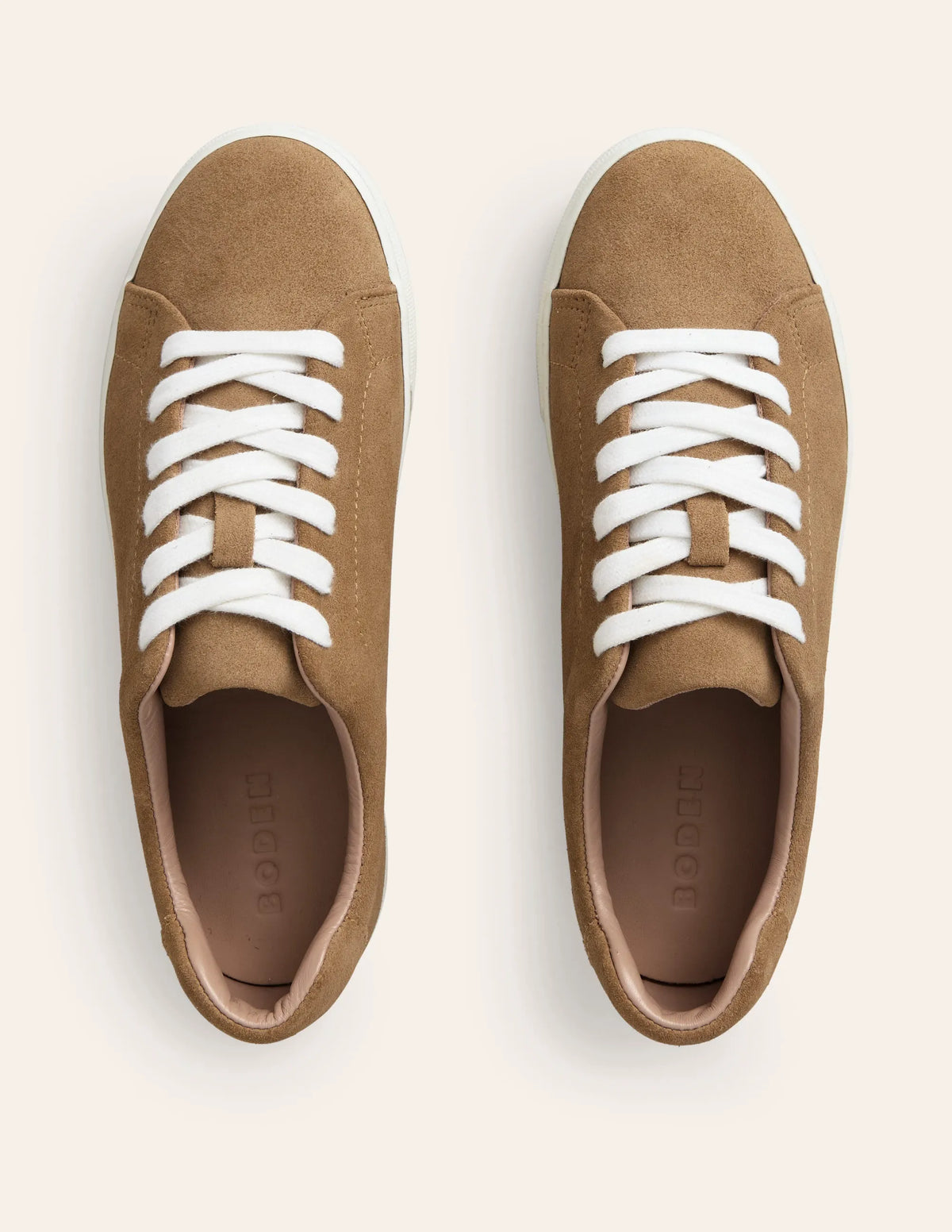 Leather Flatform Sneakers-Tan Suede