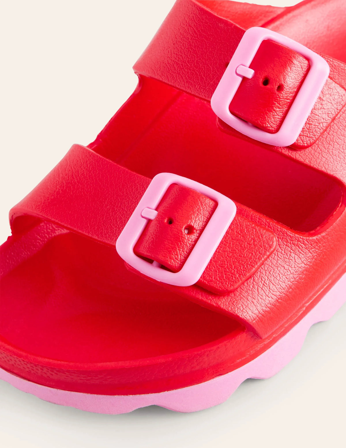 Lyla Double Buckle Sliders-Red