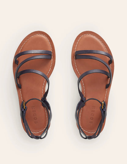 Everyday Flat Sandals-Navy