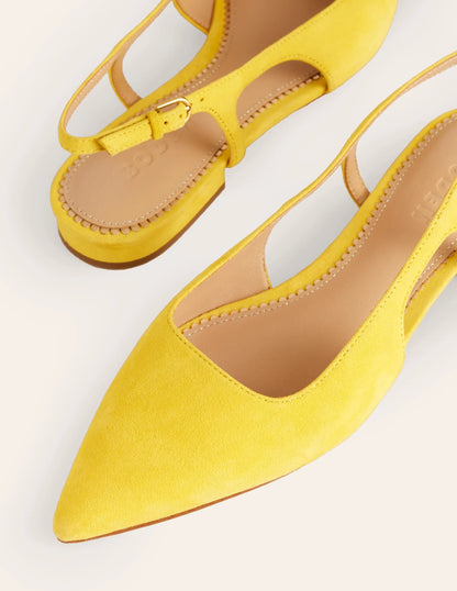 Cut Out Sling Back Flats-Maximillion Yellow