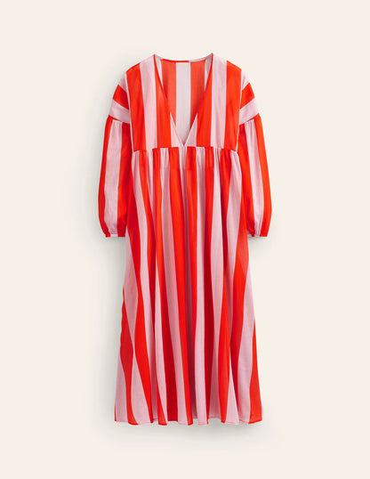 Sarah Maxi Kaftan Dress-Fiesta and Orchid