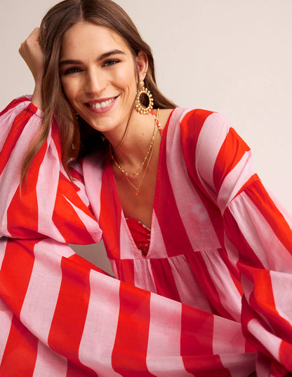 Sarah Maxi Kaftan Dress-Fiesta and Orchid