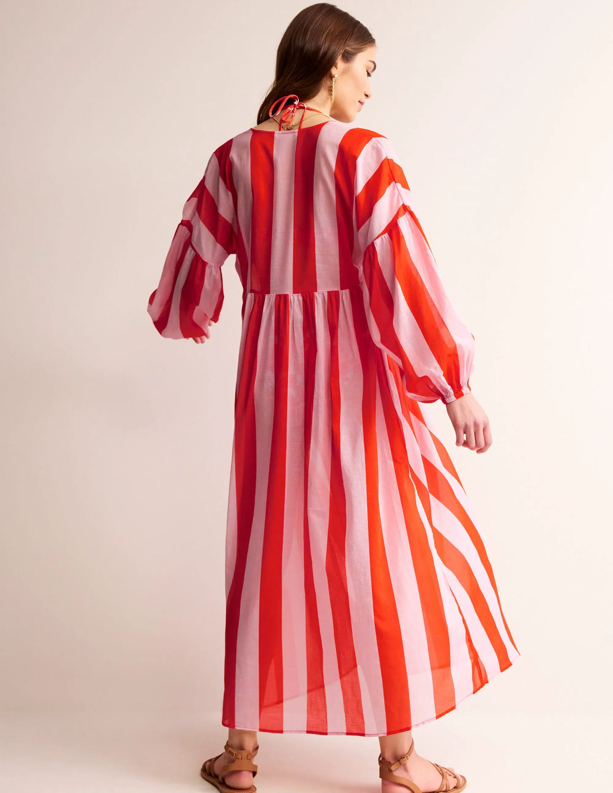 Sarah Maxi Kaftan Dress-Fiesta and Orchid