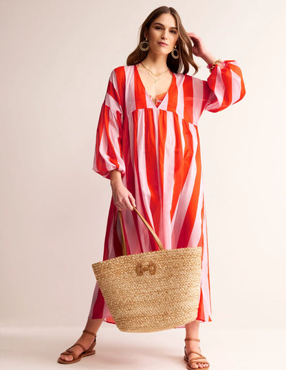 Sarah Maxi Kaftan Dress-Fiesta and Orchid