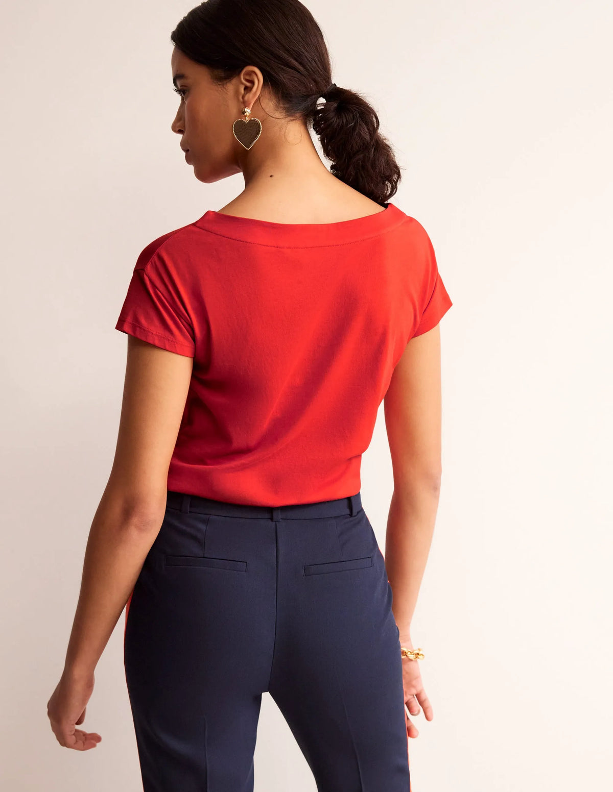 Supersoft Boat Neck T-Shirt-Poppy Red