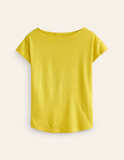 Supersoft Boat Neck T-Shirt-Green Sheen