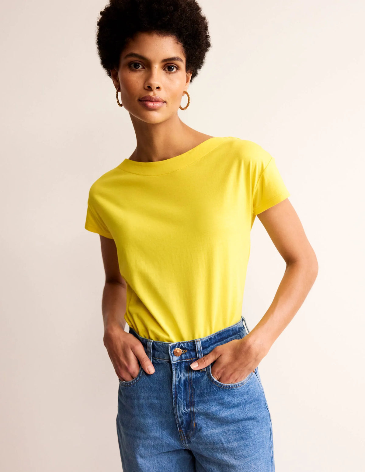 Supersoft Boat Neck T-Shirt-Green Sheen