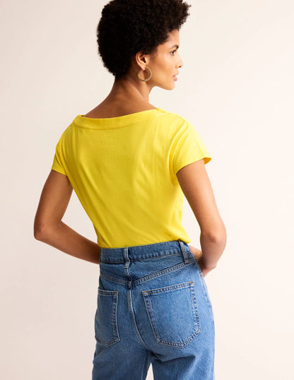 Supersoft Boat Neck T-Shirt-Green Sheen
