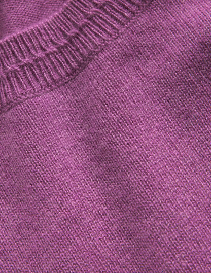 Eva Cashmere Crew Neck Sweater-Mulberry