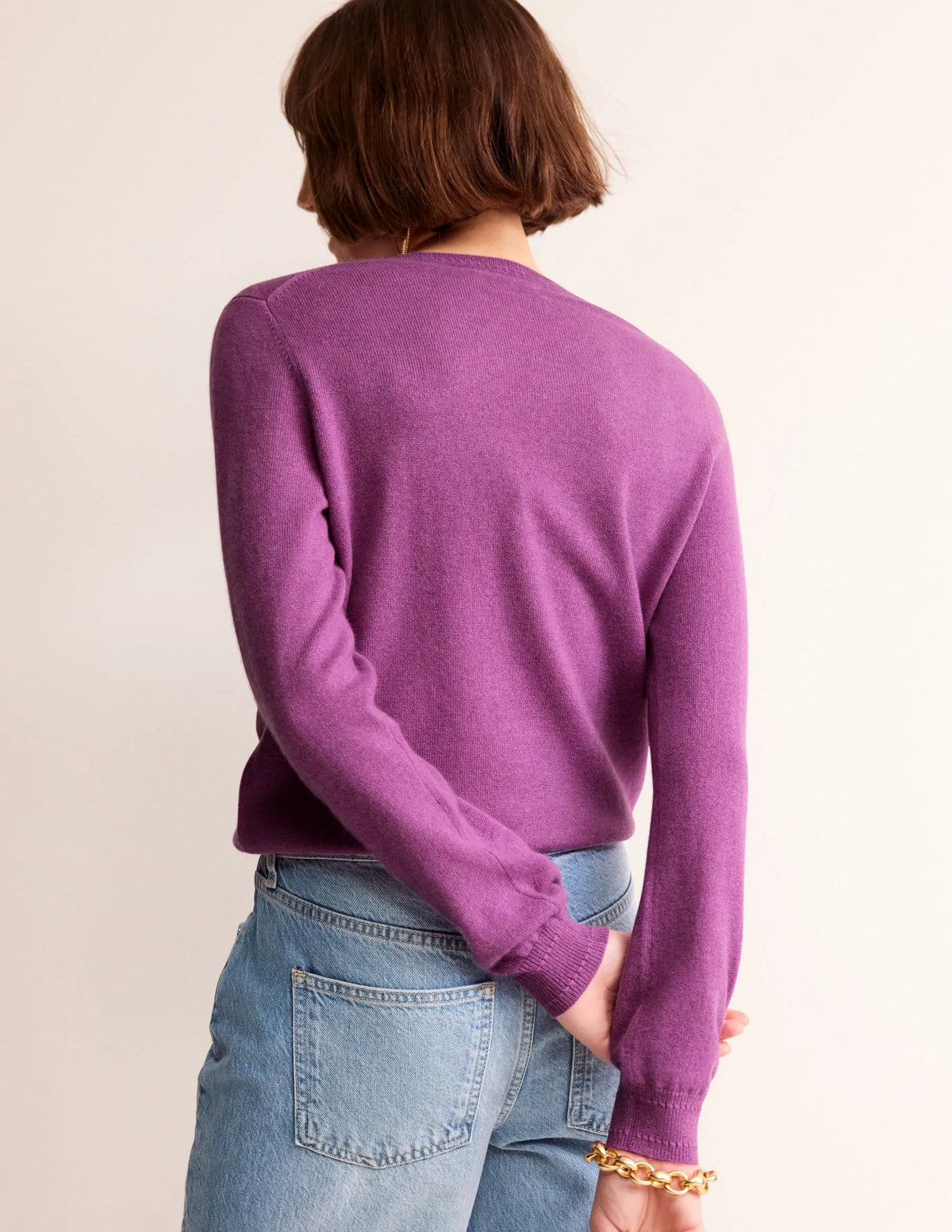 Eva Cashmere Crew Neck Sweater-Mulberry