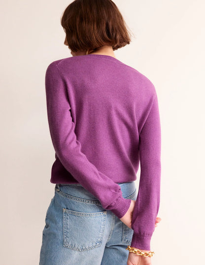 Eva Cashmere Crew Neck Sweater-Mulberry