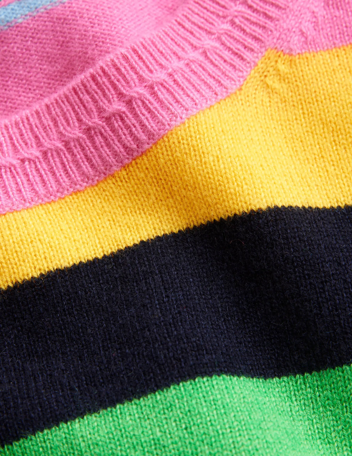 Eva Cashmere Crew Neck Sweater-Air Blue, Party Pink