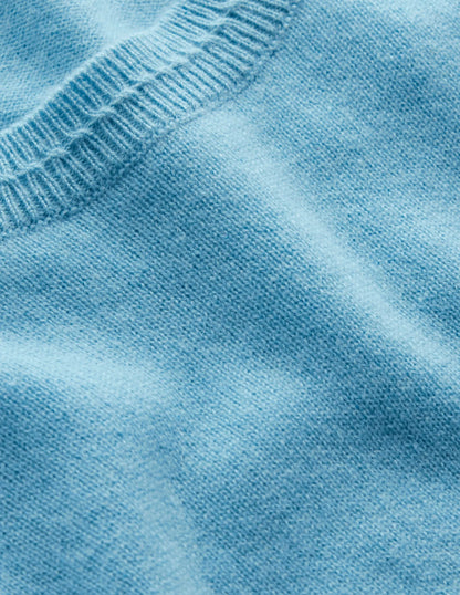Eva Cashmere Crew Neck Sweater-Air Blue