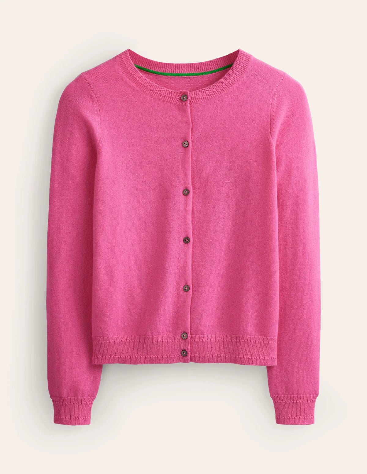 Eva Cashmere Crew Cardigan-Sangria Sunset