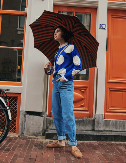 Lydia Cashmere Jumper-Bright Blue, Spots