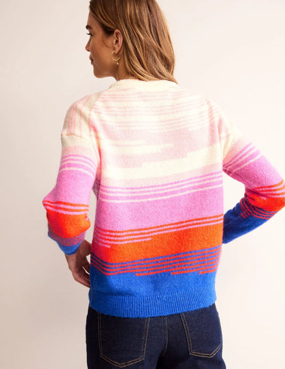 Scenic Crew Neck Sweater-Bright Blue, Scenic Intarsia