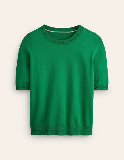 Catriona Cotton Crew T-shirt-Fresh Mint Green