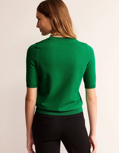 Catriona Cotton Crew T-shirt-Fresh Mint Green