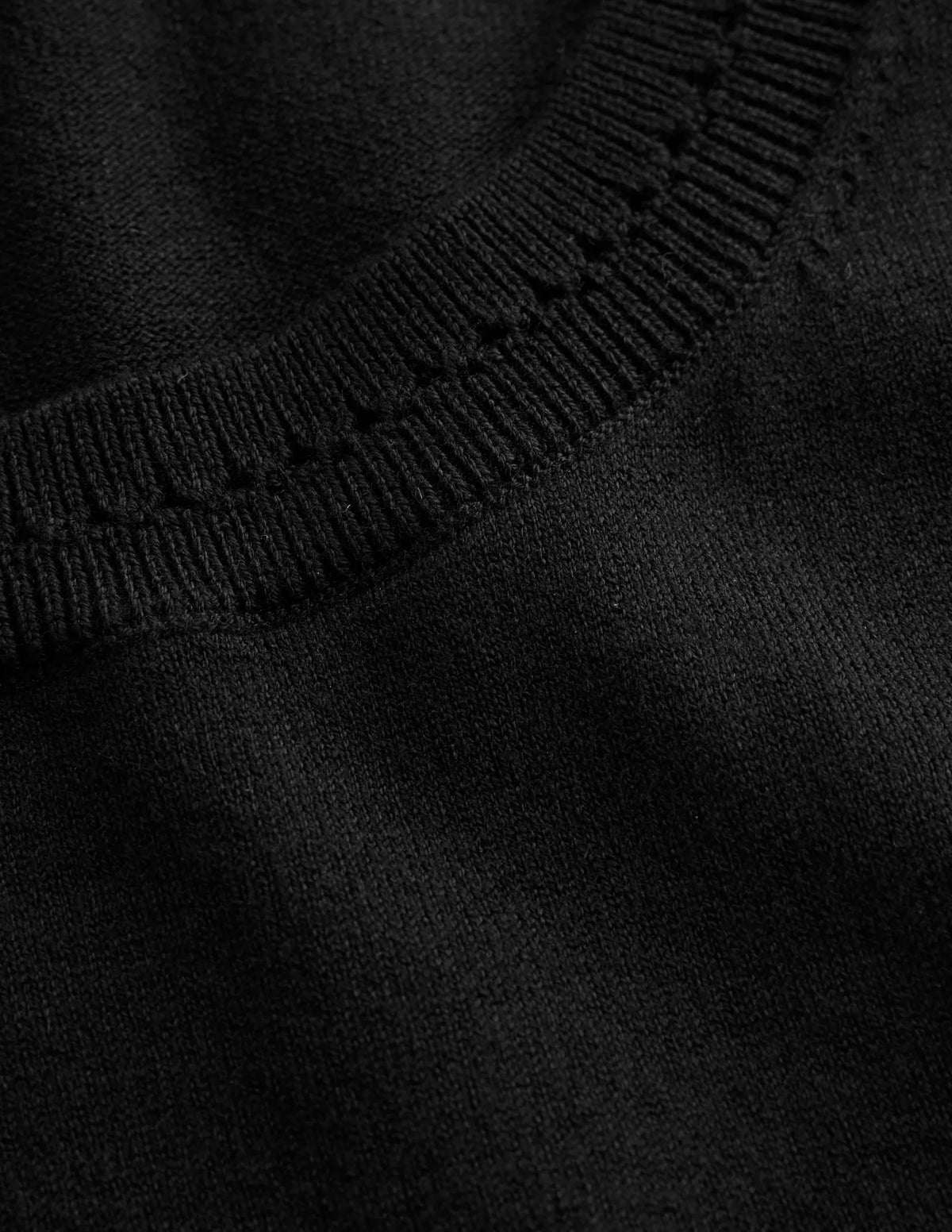 Catriona Crew Neck Cotton Vest-Black