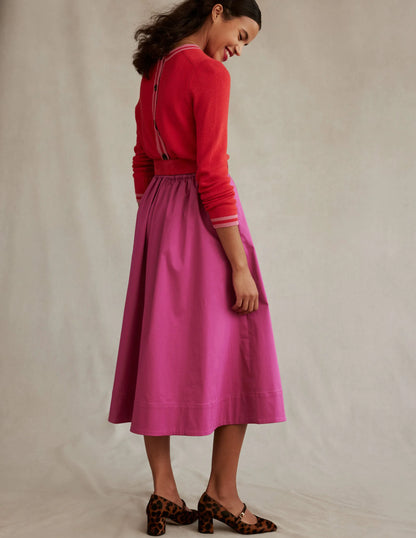 Cecily Button Back Sweater-Post Box Red, Brand Stripe