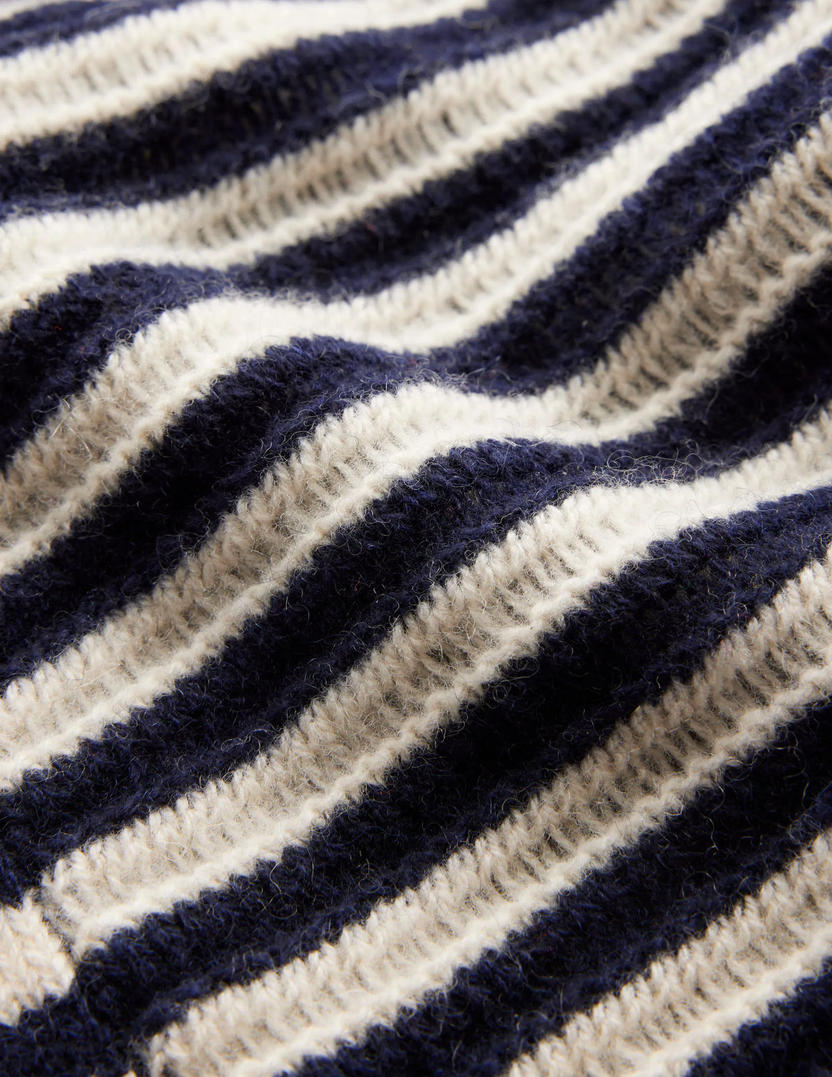 Longline Merino Cardigan-Navy, Warm Ivory Stripe
