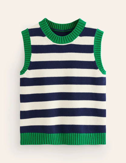 Hotch Potch Cotton Vest-Naval Academy, Ivory
