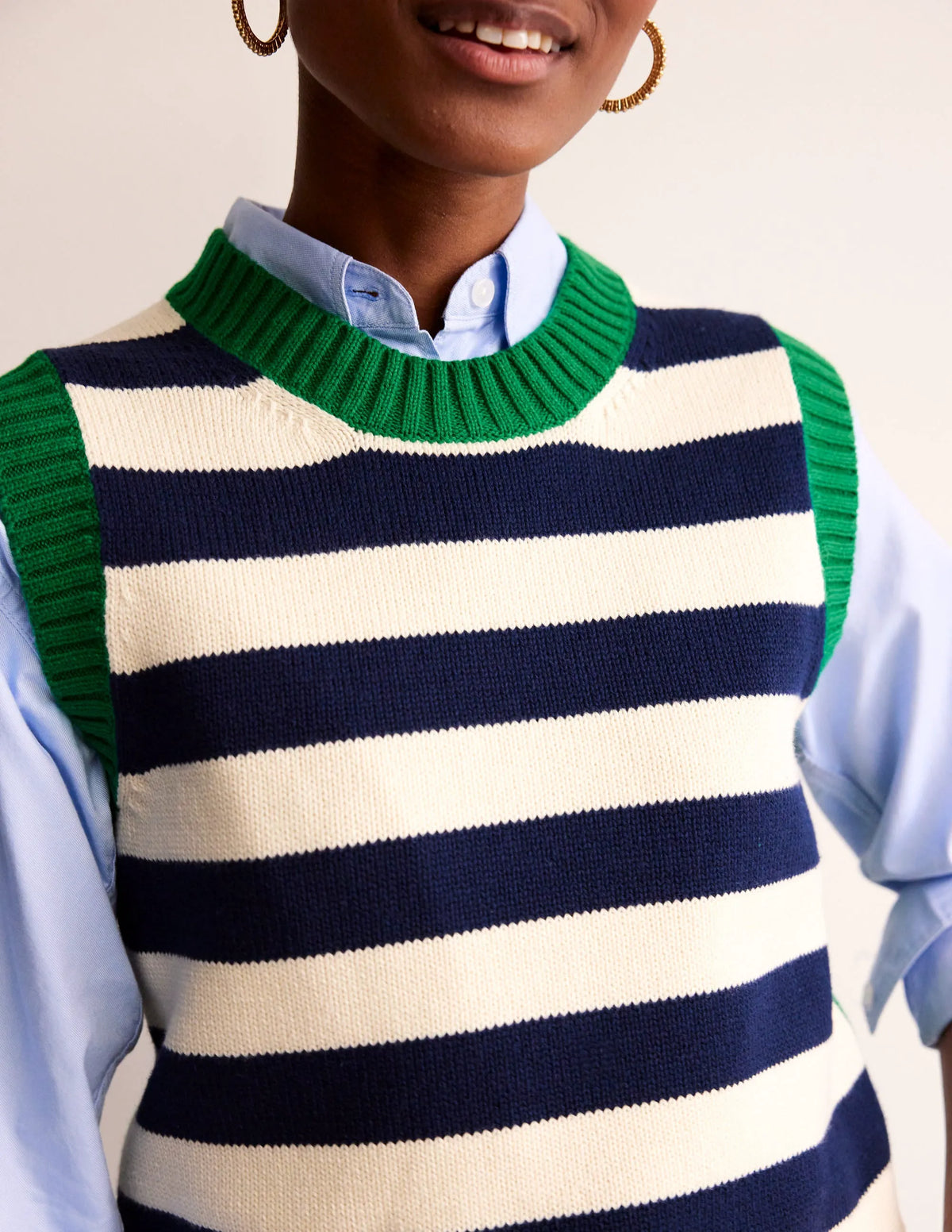 Hotch Potch Cotton Vest-Naval Academy, Ivory