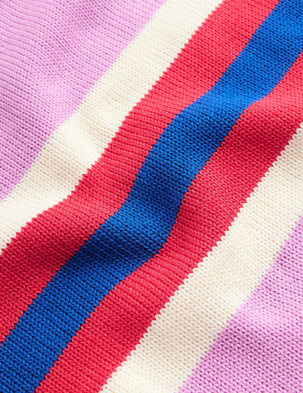 Stripe Knitted Sweater-Lilac, Warm Ivory, Red Stripe